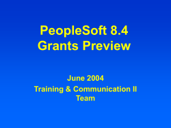 PeopleSoft Grants Preview