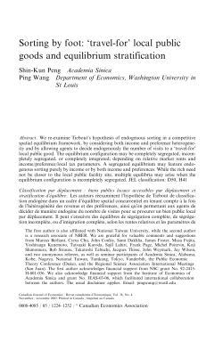 Sorting by foot: `travel-for` local public goods and equilibrium