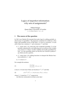 Logics of imperfect information: why sets of assignments?