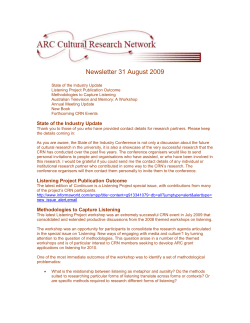 Newsletter 31 August 2009 State of the Industry Update Listening