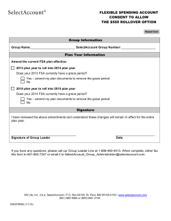 Flexible Spending Account Consent to Allow the $500 Rollover Option