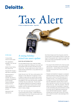 A taxing holiday: mixed-use assets update