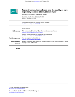 in primary care: an observational study Team structure, team climate