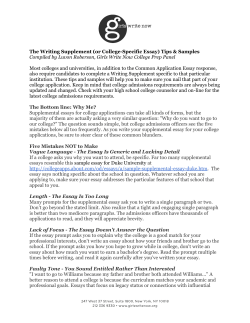 It is strongly recommended that applicants write an