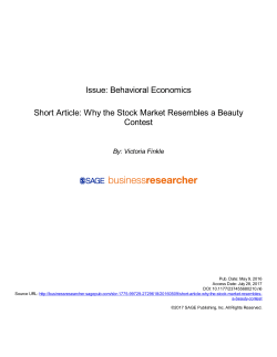Issue: Behavioral Economics Short Article: Why the Stock Market