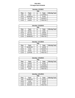 2014-2015 7-8 League Game Schedule Time Team vs Team