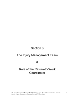 Section 3 Injury Management Team and Actions