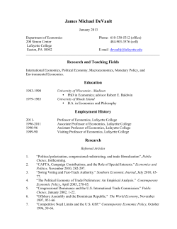 James Michael DeVault - Economics · Lafayette College