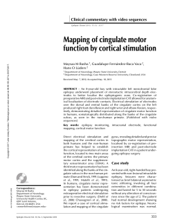 Mapping of cingulate motor function by cortical stimulation