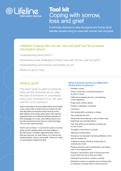 Tool kit Coping with sorrow, loss and grief
