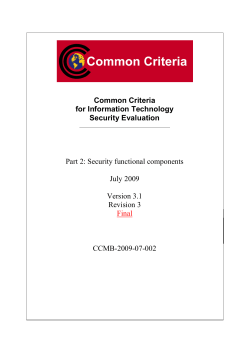 Common Criteria for Information Technology Security Evaluation