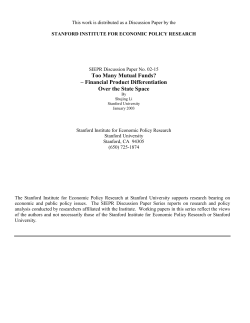 Too Many Mutual Funds? &ndash; Financial Product Differentiation