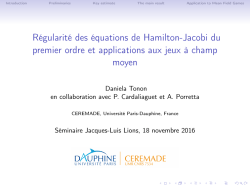 Régularité des équations de Hamilton