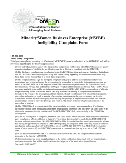 Minority/Women Business Enterprise (MWBE