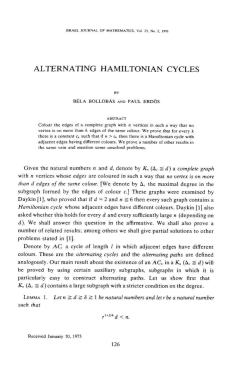 ALTERNATING HAMILTONIAN CYCLES