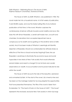 Edith Wharton - Rethinking Race in the House of Mirth.