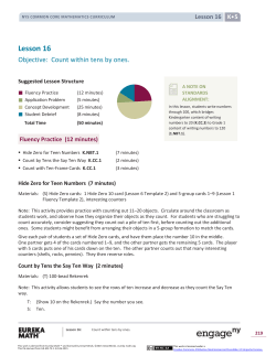 Kindergarten Mathematics Module 5, Topic D, Lesson 16