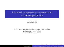 Arithmetic progressions in sumsets and Lp-almost-periodicity