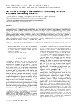 Mispredicting one`s own behavior in embarrassing situations