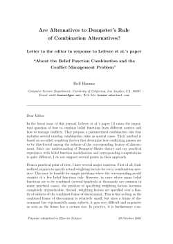 Are Alternatives to Dempster`s Rule of Combination Alternatives?
