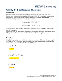 Activity 2.1.5 DeMorgan`s Theorems Introduction