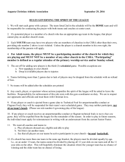 4. For Adult teams, the player MUST be a participating member of