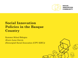 Social Innovation Policies in the Basque Country