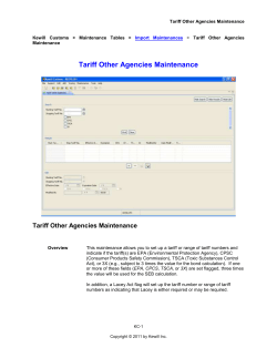 Tariff/MID Shortcut Maintenance