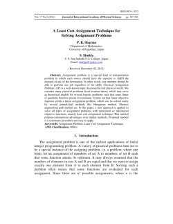 A Least Cost Assignment Technique for Solving Assignment Problems