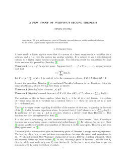 A New Proof of Warning`s Second Theorem.
