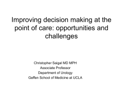Improving decision making at the point of care - UCLA C-MORE