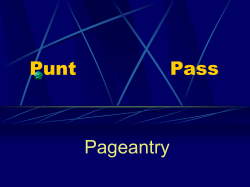 Punt, Pass, or Pageantry