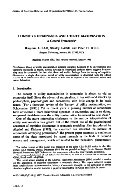 Cognitive Dissonance and Utility Maximization