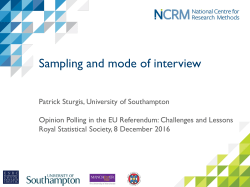 Sampling and mode of interview