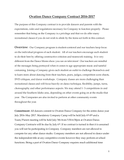 Ovation Dance Company Contract 2016-2017