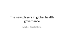 The new players in global health governance
