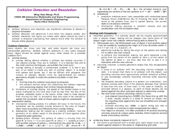 Collision Detection and Resolution - cse.scu.edu