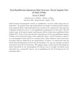 Non-Equilibrium Quantum Spin Systems: Fermi Liquids Out of Their