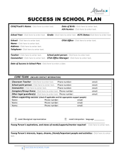 Success in School Action Plan for