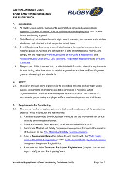 ARU Event Sanctioning Guidelines