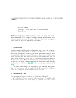 Symmetric incomplete information games as stochastic - IMJ-PRG