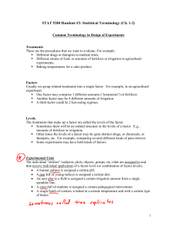 STAT 5200 Handout #3: Statistical Terminology (Ch