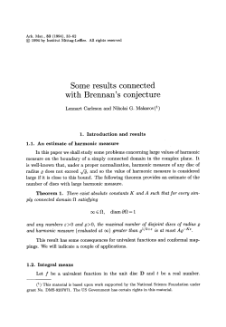 Some results connected with Brennan`s conjecture