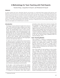 A Methodology for Team Teaching with Field Experts