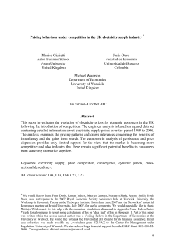 Supply competition and price behaviour in the UK electricity