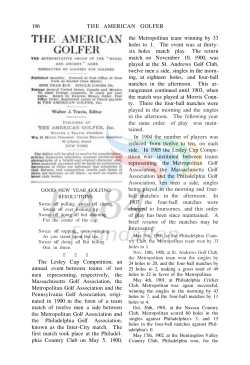 196 THE AMERICAN GOLFER the Metropolitan team winning by 33