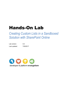 Creating Custom Lists in a Sandboxed Solution with SharePoint