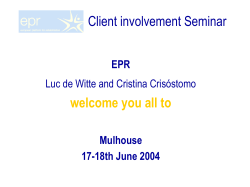 Client involvement Seminar