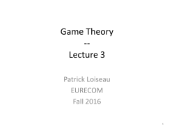 Game Theory -- Lecture 3