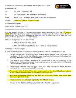 SUMMARY OF CHANGES TO THE OFFICIAL BASKETBALL RULES